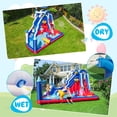 thumbnail image 3 of Patiojoy Inflatable Water Slide Park Dolphin Theme Kids Bounce House w/ Long Slide 2 Splash Pools Climbing Wall Water Gun (Without Blower), 3 of 10