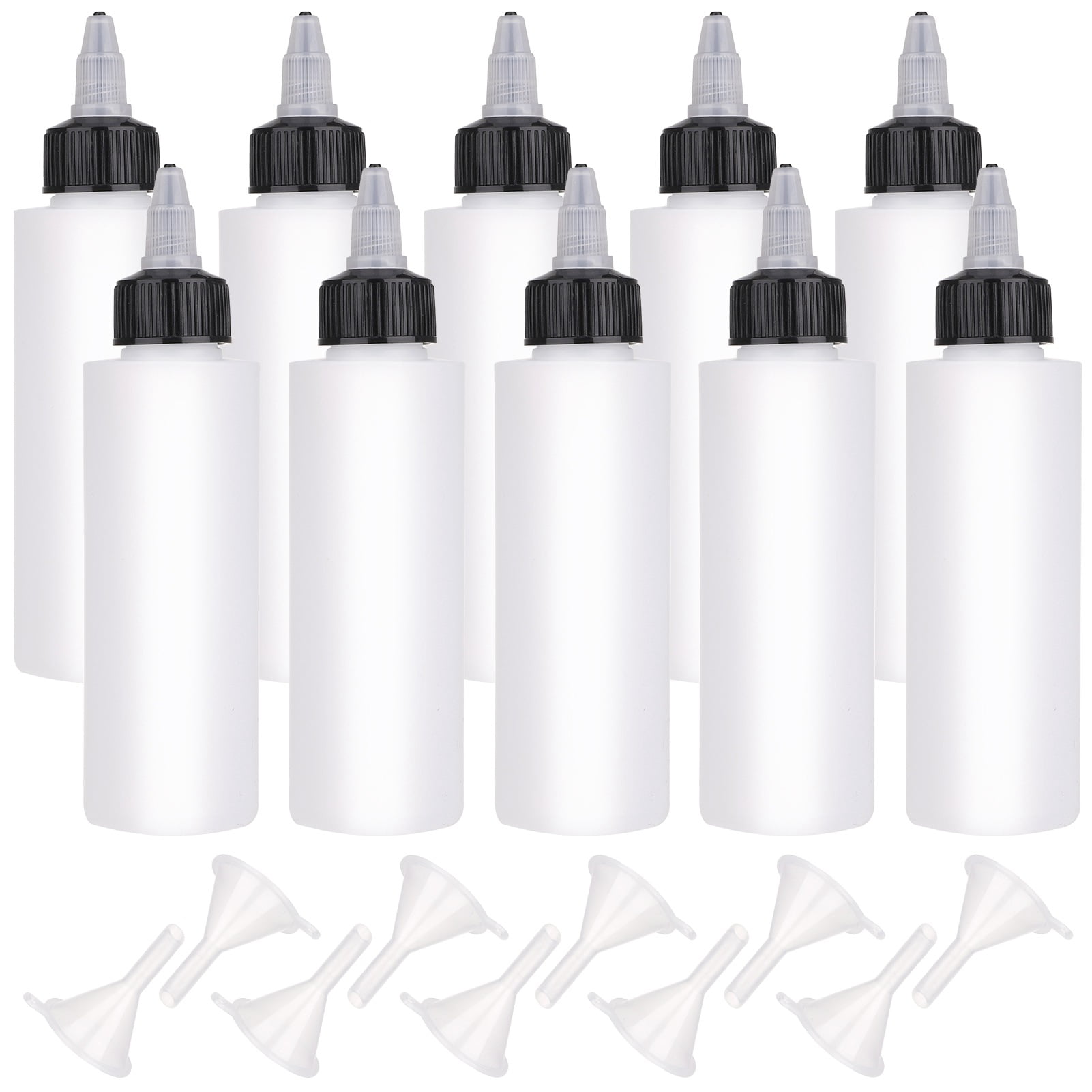 BUBABOX 10 Pcs 4 Oz Plastic Squeeze Bottles, Squirt Bottles with Twist