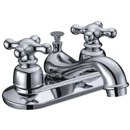 Avalon Kitchen and Bathroom Faucet Cross Handle with Pop-up Chrome
