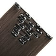 thumbnail image 3 of SHCKE 8Pcs Clip in Hair Extensions 26 Inch Straight Synthetic Hair Extensions Dark Brown Double Weft Hair Extensions Hairpiece for Women, 3 of 6