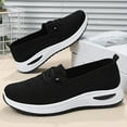 thumbnail image 5 of Orthopedic Shoes for Women,Orthopedic Dress Shoes for Women,Slip On Sneakers Women Breathable Mesh Knitted Woven Low Top Walking Shoes Lightweight Wide Width Non-Slip Shoes,Black,5.5, 5 of 6