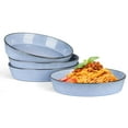 thumbnail image 2 of Vesteel Pasta Bowls Set of 4, 34oz Salad Plates for Home Kitchen, Double Reactive Glaze Large Wide Ceramic Bowls for Serving Dinner, Microwave & Dishwasher Safe, Grayish Blue, 2 of 8