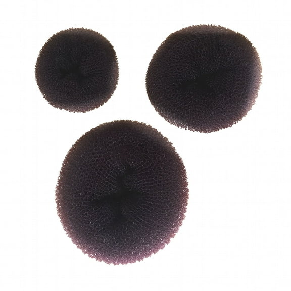 VANIDO 3pcs Hair Donut Bun Maker Sponge Hair Styling Tools Hairdressing Accessories (Coffee)