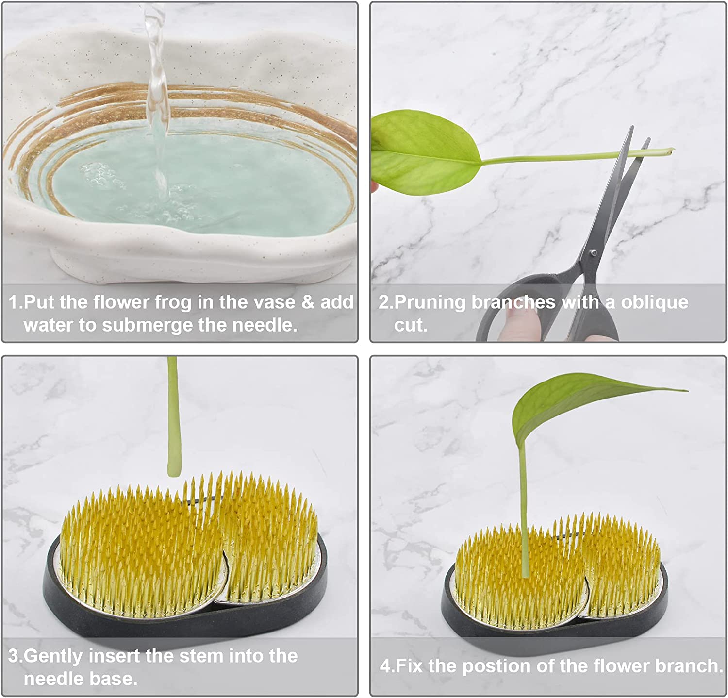 Flower Frog, 1 Set Flower Holders, Sun & Moon Shaped Ikebana Kenzan Flower Arranging Bases, Floral Pin Frog for Floral Arrangement Art Home Office Decoration