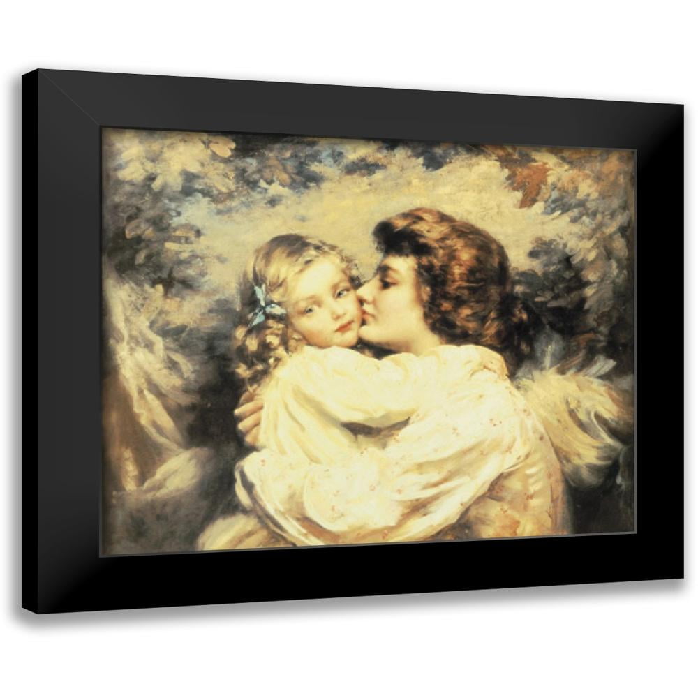 Unknown 14x12 Black Modern Framed Museum Art Print Titled - Mother and Child