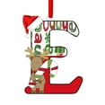 thumbnail image 1 of Juego de 26 adornos navideños con letras | Colgantes acrílicos planos con letras del alfabeto | Adornos navideños de madera roja | Decoración navideña personalizada para casa, oficina o fiesta, 1 of 1