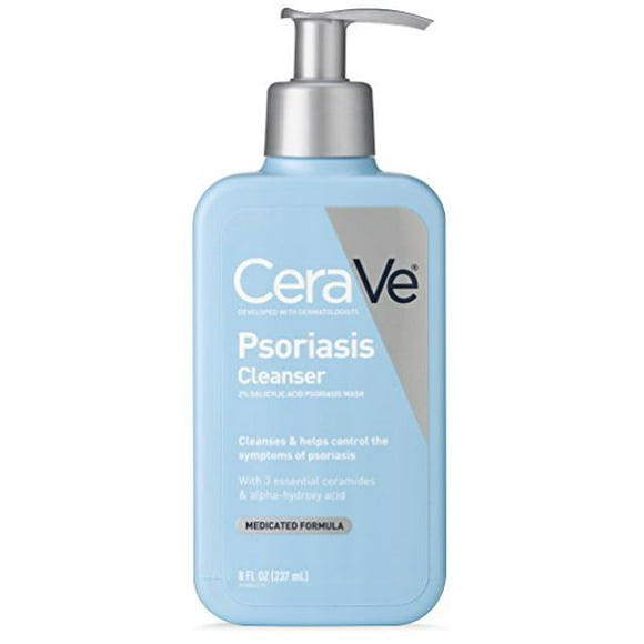 CeraVe Cleanser for Psoriasis Treatment | 8 Ounce | With Salicylic Acid & Urea for Dry Skin Itch Relief | Fragrance Free