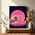 thumbnail image 6 of Pink Wave Moon Ukiyoe Canvas Wall Art，Minimalist Decor for Living Room Bedroom Dining Room Office Spa Hotel, 6 of 8