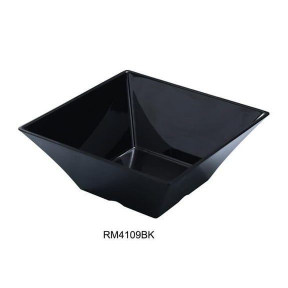 Yanco RM-4109BK Rome 10 in. Square Bowl, Black - 4 qt. - Pack of 12