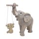 thumbnail image 5 of Estatua de elefante madre e hijo jugando en un columpio, colección de figuras de animales únicas Amarillo gris, 5 of 9