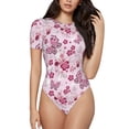 thumbnail image 2 of Picia Flower Butterfly Womens One Piece Swimsuits Modest Tummy Control Bathing Suits Lace Up Slimming Swim Suit-XX-Large, 2 of 9