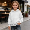thumbnail image 2 of Ticikt Hooded Sweatshirt for Kids with Drawstring Soft Gym Hoodie for Girls and Boys Comfortable Everyday Wear,Color:White, 2 of 6
