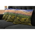 thumbnail image 2 of Ambesonne Landscape Throw Pillow Cover 4 Pack, Surreal Countryside, 24", Green Blue Orange, 2 of 6