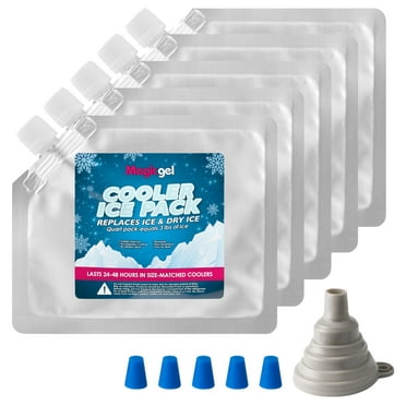Magic Gel Ice Pack for Coolers - Long Lasting Lunch Box Ice Pack - Reusable Freezer Packs for Cool Boxes - No Leakage to Keep Food Dry in Cooler for Picnics and Outings