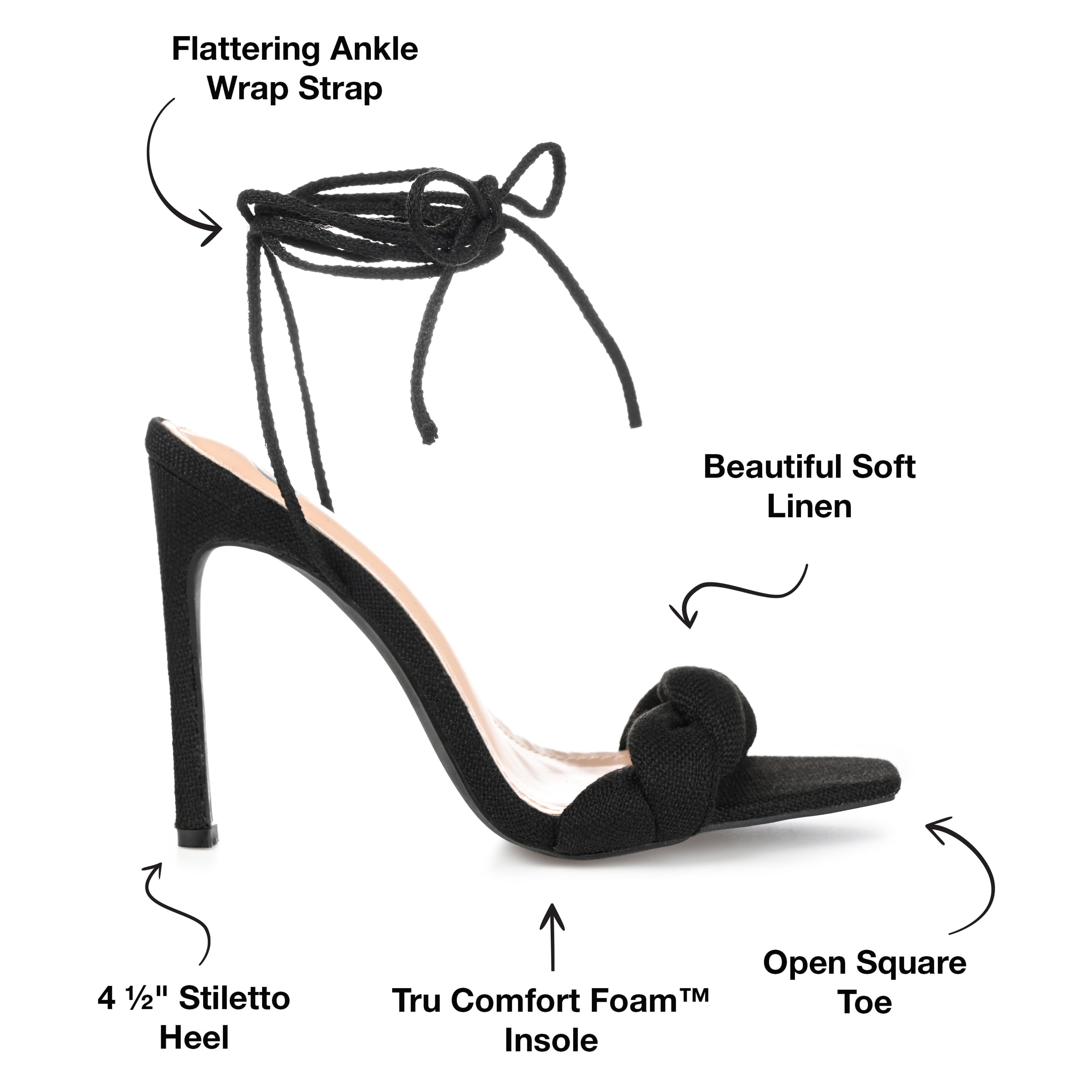 Journee Collection Womens Edelie Tru Comfort Foam Open Toe High Stiletto Pumps