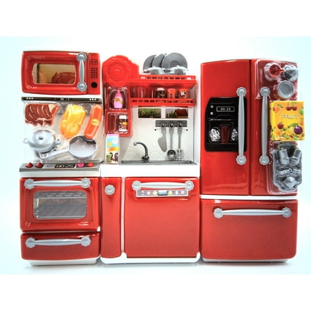 GIRL FUN TOYS Red  Happy Kitchen  Barbie  Compatible Toy Play 