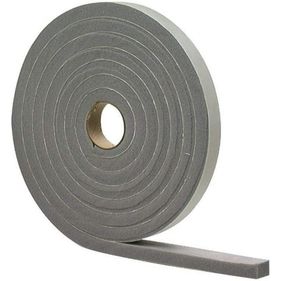 M-D Building Products 02253 3/16" X 17' Gray Waterproof & Airtight Foam Tape Weather Str, Gray, 12-Pack