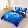 thumbnail image 3 of spefrowx Glitter Fantasy Dolphin Duvet Cover Queen for Adults, Dreamy Blue Underwater Bubble Queen Bedding, Navy Reversible, 3pcs, 1 Duvet Cover and 2 Pillowcases, 3 of 6