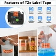 thumbnail image 4 of NineLeaf 10 Pack Compatible for Brother P-Touch TZe TZ Label Maker Tape TZe-B61 TZ-B61 36mm 1.4 in Laminated Black on Fluo Orange Label Tape, 4 of 7