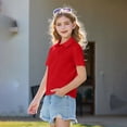 thumbnail image 6 of Grblisyd Uniform Shirts for Girls Short Sleeve Polo Shirts Quick Dry Collared Uniform Golf Shirt Button Casual Tops Back To School 3-12 Years, 6 of 6