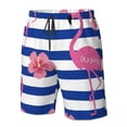 thumbnail image 5 of Kll Pink Flamingo Men'S Casual Summer Beach Shorts Hawaiian Shorts With Pockets-3x-Large, 5 of 9