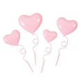 thumbnail image 1 of 4 piezas Globos Cake Toppers Forma de corazón Suministros para fiestas aciones para niña Niño Mujer Compromiso Boda Aniversario Baby Rosa claro Soledad Primeros de la torta de globos, 1 of 6