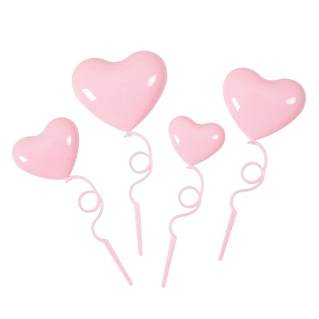 4 Uds. Decoraciones para pasteles adornos en forma de corazón decoración de fiesta globos adornos para pasteles para cupcakes fiesta de cumpleaños Rosa claro Fernando Primeros de la torta de globos