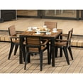 thumbnail image 3 of Inval Madeira 4-Seat Patio Dining Table and Armchair Set in Black/Teak Brown, 3 of 7