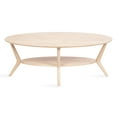 thumbnail image 6 of Kate and Laurel Nylah Oval Wooden Coffee Table, 48 x 26 x 18, Light Natural, Transitional Tiered Living Room Table with Solid Wood Construction and Sculptured Dowel Legs, 6 of 8
