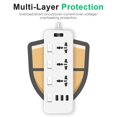 Surge Protector Power Strip Individual Switches, KOSIY Outlet Extender 2500W w/ USB Ports, Black