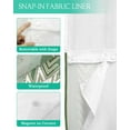 thumbnail image 3 of No Hook Shower Curtain with Snap in Liner, Boho Moroccan Sage Green Gradient Striped Geometric Hotel Shower Curtains for Bathroom, Washable Shower Curtain Liner Set with Mesh Top Window, 60"x72", 3 of 6