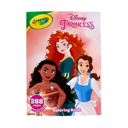 Crayola Disney Princess Coloring Book with Stickers  Gift for Kids  288 Pages  Ages 3  4  5  6