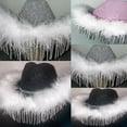 thumbnail image 3 of YUUZONE Woman Rhinestone Tassel Decors Cowgirl Hat Wide Brim Fedoras Hat for Photoshoots, 3 of 9