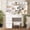 Style2: Clear, variant on Pmxloes White Makeup Vanity Desk Set with 3-Color LED Lights Mirror and Stool Modern Vanity Table with 4 Drawers and 5 Storage Shelves for Bedroom and Dressing Room