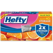 Hefty Slider Storage Bags, Quart, 40 Ct