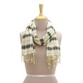thumbnail image 2 of NOVICA Artisan Handmade Silk Scarf Woven Yellow Blue Checkered from India Accessories Scarves Wrap Patterned ' Delightful Checks in Yellow', 2 of 5