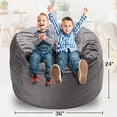 thumbnail image 2 of 3FT Bean Bag Chair Bean Bag Chairs for Adults Bean Bag with Filler Big Beanbag Chair for Gaming Large Memory Foam Bean Bags with Dutch Velet Cover for Living Room Bedroom, (36×36×24")-Grey, 2 of 14