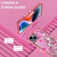 thumbnail image 5 of NIFFPD iPhone 14 Plus with Screen Protector（Anti Spy Privacy） + Camera Lens Protector, Bling Glitter Quicksand Sparkle Clear & Shockproof Protective Cover iPhone 14 Plus 6.7" Pink, 5 of 6