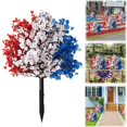 thumbnail image 1 of Fleurs de Selle pour Cimetière Memorial Day – Roses Artificielles Rouges Blanches et Bleues avec Drapeaux pour Pierres Tombales, Décoration de Tombe Patriotique pour Anciens Combattants, 16 Po, 1 of 9