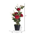 thumbnail image 4 of Vickerman TA181703 Plante Artificielle de Rose Rouge de 21 Po en Pot, 4 of 6