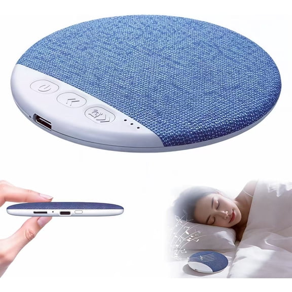 DUSKEEP Bluetooth Sleep Pillow Speaker with Volume Control and Auto Off Timer, Wireless Under Pillow Speaker with White Noise and Stereo Sound, Private Sleep Aid for Side Sleepers Adults