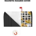 thumbnail image 3 of Sunflower Gnome Magnetic Mailbox Cover - Cute Farm Sunflower Bees Flowers Vintage Black Plaid Mailbox Covers Standard Size 21x18inch Polyester Mailbox Wraps Cover For Home Garden Outdoor Decoration, 3 of 6