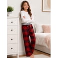 thumbnail image 3 of Aideaone Girls Christmas Pajama Pants Holiday Sleepwear Loose Fit Lounge Pants 7-14 Years, 3 of 6
