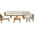 thumbnail image 5 of Homall 6-Seat Patio Conversation Set Acacia Wood Outdoor Furniture Set, White, 5 of 7