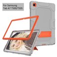 thumbnail image 3 of Galaxy Tab A7 10.4 Case 2020 SM-T500, Heavy Duty Rugged Case Hybrid Shockproof Protective Cover with Kickstand for Samsung Galaxy Tab A7 10.4 Inch SM-T500/SM-T505/SM-T507 Model, Gray/Orange, 3 of 6