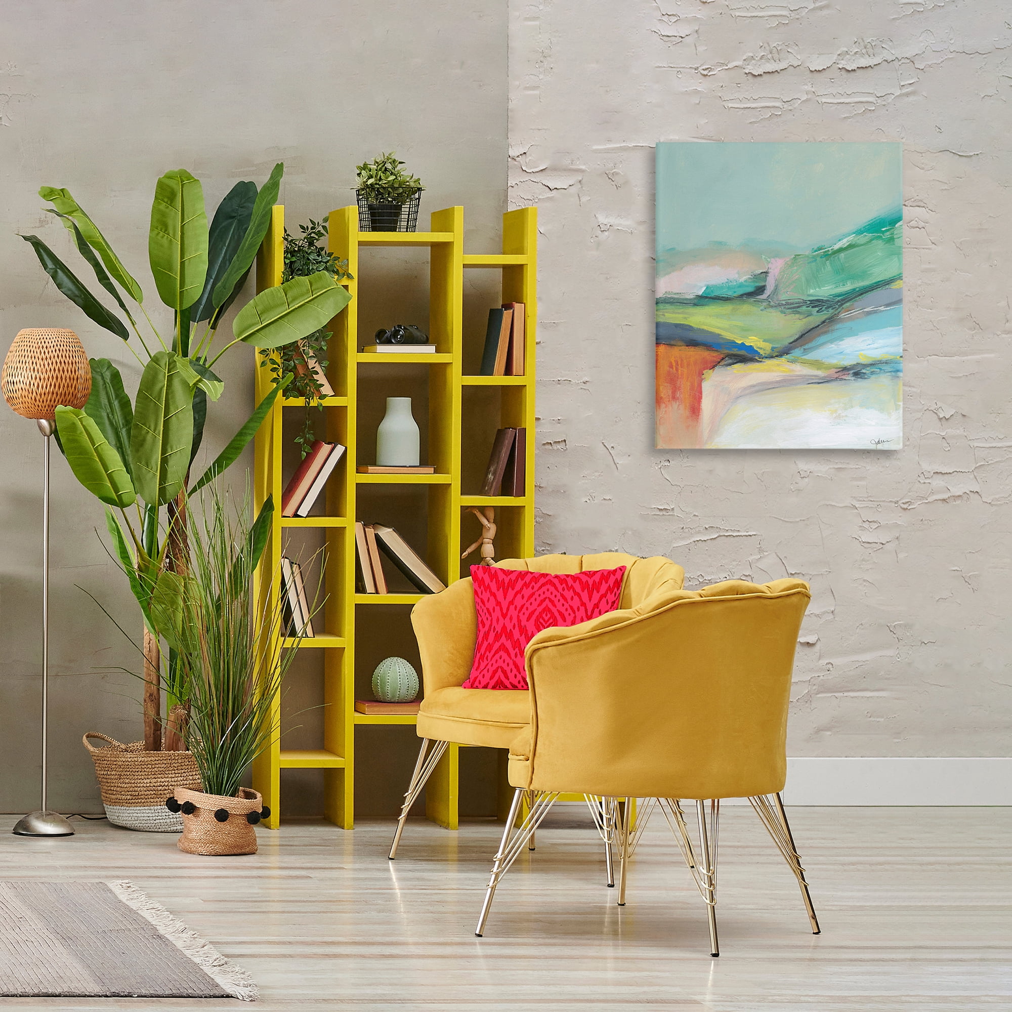 Stupell Industries Abstract Modern Landscape Abstract Painting Gallery Wrapped Canvas Art Print Wall Art, 24 x 30