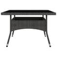 thumbnail image 3 of vidaXL 9 Piece Garden Dining Set Poly Rattan and Glass Grey, 3 of 5