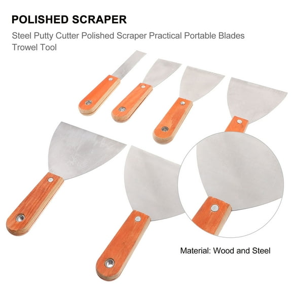 TOYMYTOY Ergonomic Handle Putty Cutter Wood 6 Pcs 19x15cm for Drywall Taping and Sealing Joints