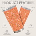 thumbnail image 2 of 20oz Retro Orange Butterfly Floral Pattern Stainless Steel Tumbler， Tumbler with Lid Double Wall Vacuum Insulated Travel Mug， Coffee Cups With Lids， Perfect Gifts For Birthday Holiday, 2 of 7