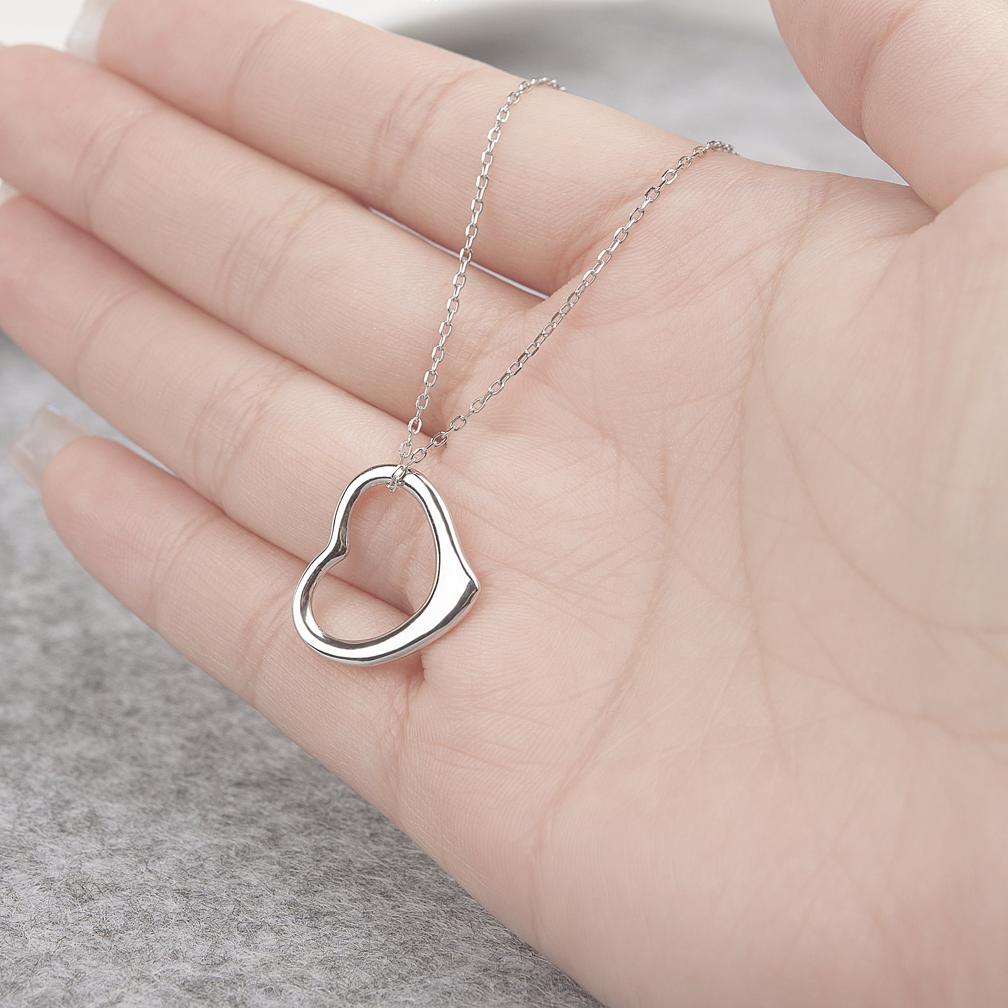 Buy Heart Necklace Gold **I Love You Gift Box** Necklaces for Women Gifts  for her Girlfriend Wife Romantic Gifts Ideas with Zirconia gem Stone Pendant  Jewellery Set Silver 925 Plated Online at